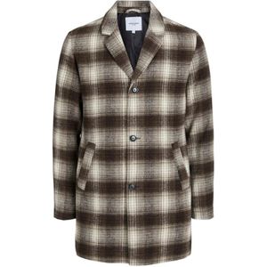 Jack & Jones, Heren, Mantels, Bruin, Maat: L Wol,
