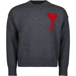 Ami Paris, Heren, Truien, Grijs, Maat: L Wol,