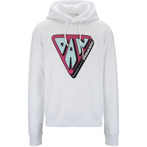 Dsquared2, Heren, Sweatshirts & Hoodies, Wit, Maat: M Katoen,