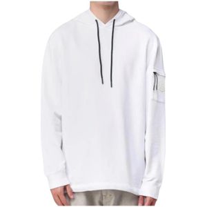 Woolrich, Heren, Sweatshirts & Hoodies, Wit, Maat: M Katoen,