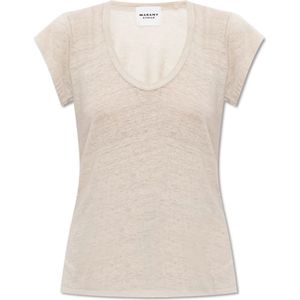 Marant étoile, Dames, Tops, Beige, Maat: L Linnen,
