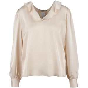 Twinset, Dames, Blouses & Shirts, Beige, Maat: S Viscose,