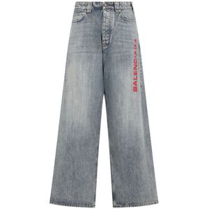 Balenciaga, Heren, Jeans, Blauw, Maat: M Katoen,