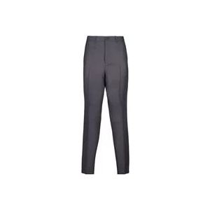 Dior Wollen broek met rechte snit en piping , Gray , Heren , Maat: L