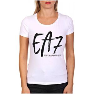 Emporio Armani Ea7, Dames, Tops, Wit, Maat: S Katoen,