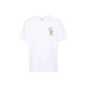 Casablanca Stijlvol T-shirt Print 001-01 , White , Heren , Maat: M