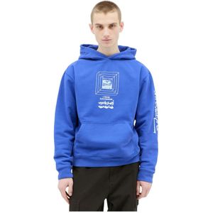 Brain Dead, Heren, Sweatshirts & Hoodies, Blauw, Maat: M Katoen,