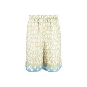 Versace Polka Dot Linnen Shorts , Multicolor , Heren , Maat: L