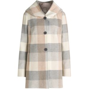 Amber & June - Korte Jas met Capuchon - Veelkleurig - Leer - Dames