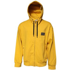 Dolce & Gabbana, Heren, Sweatshirts & Hoodies, Geel, Maat: M Katoen,