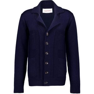 Valentino Garavani, Heren, Truien, Blauw, Maat: 2XL Katoen,