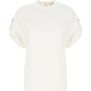 Ferragamo, Dames, Blouses & Shirts, Beige, Maat: XS Viscose,