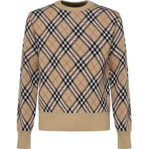 Burberry, Heren, Truien, Beige, Maat: S Mohair,