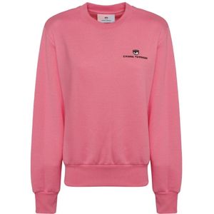 Chiara Ferragni Collection, Dames, Sweatshirts & Hoodies, Roze, Maat: 2XS Katoen,