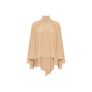 Chloé Zijden Beige Blouse met Lavallière Sjaal , Beige , Dames , Maat: S