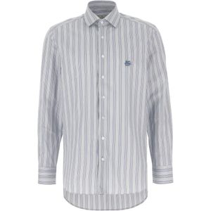 Etro, Heren, Overhemden, Blauw, Maat: XL Katoen,