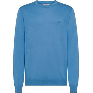 Sun68, Heren, Truien, Blauw, Maat: M Katoen,