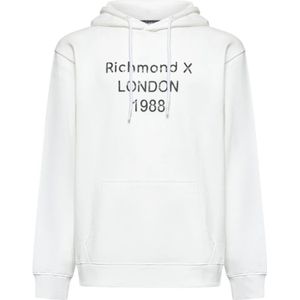 John Richmond, Heren, Sweatshirts & Hoodies, Wit, Maat: S Katoen,