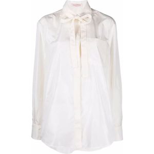 Valentino, Dames, Blouses & Shirts, Wit, Maat: XS Zijde,
