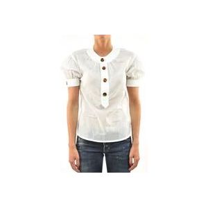 Dsquared2 Witte Dames Geknoopte Blouse Mod.S75DL0183S35278010 , White , Dames , Maat: M