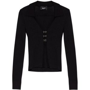 Dsquared2 Geribbelde cardigan , Black , Dames , Maat: 2XS