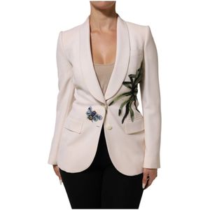 Dolce & Gabbana, Dames, Jassen, Beige, Maat: 2XS Wol,