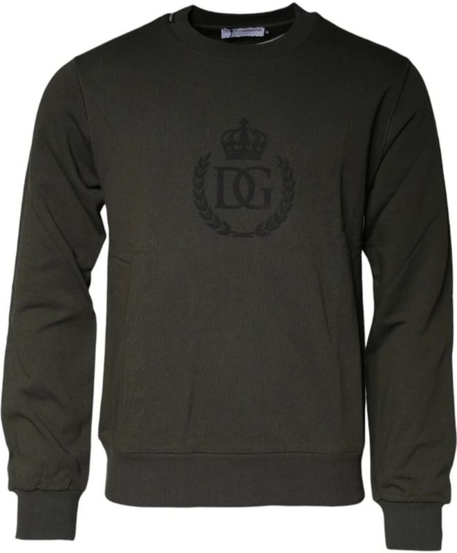 Dolce & Gabbana, Heren, Sweatshirts & Hoodies, Groen, Maat: M Katoen,