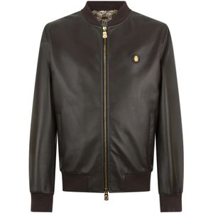 Vintage leather aviator jacket shearling - België