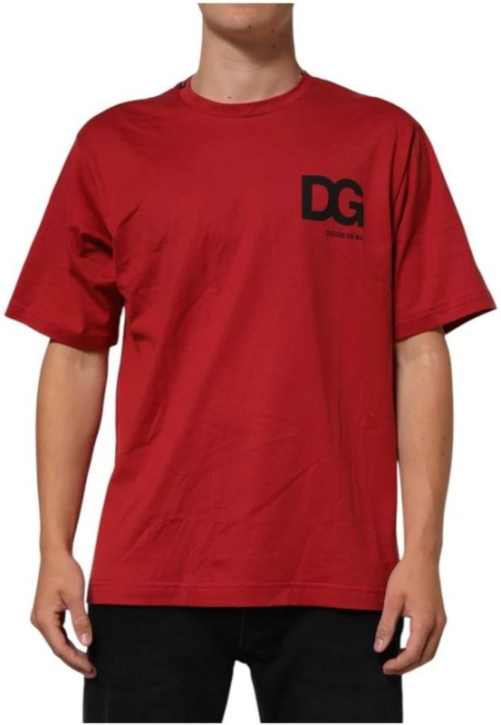 T-shirt - Rood - Logo Print - Katoen - Korte Mouwen