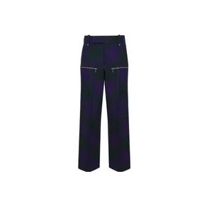 Burberry Blauwe wollen broek met relaxte pasvorm , Blue , Heren , Maat: L