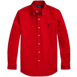 Polo Ralph Lauren, Heren, Overhemden, Rood, Maat: XL Katoen,