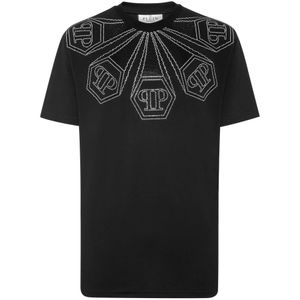 Philipp Plein, Heren, Tops, Zwart, Maat: M Katoen,