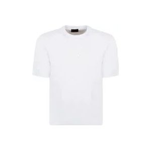 Moncler Geborduurd Logo T-shirt en Polo , White , Heren , Maat: M