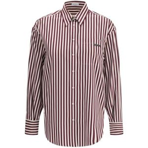 Brunello Cucinelli, Dames, Blouses & Shirts, Veelkleurig, Maat: S Katoen,