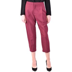 Elisabetta Franchi, Dames, Broeken, Rood, Maat: L Wol,