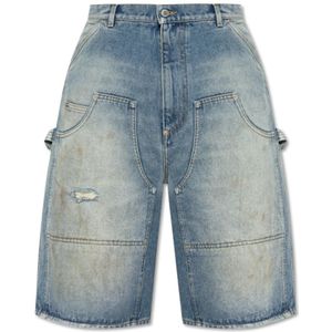 Moschino, Heren, Korte broeken, Blauw, Maat: S Denim,