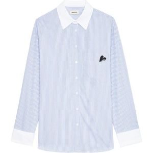Zadig & Voltaire, Dames, Blouses & Shirts, Blauw, Maat: L Katoen,