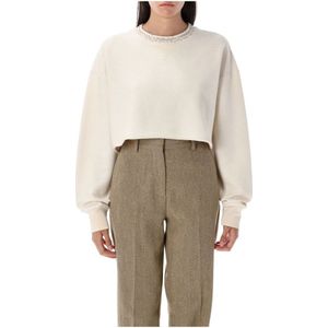 Golden Goose, Dames, Truien, Wit, Maat: M Fleece,