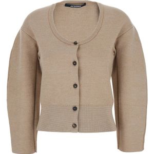 Jacquemus, Dames, Truien, Beige, Maat: XS Wol,