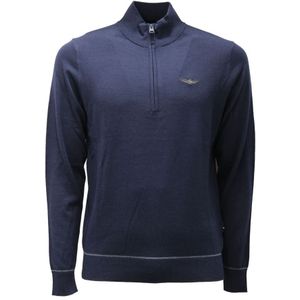 Aeronautica Militare, Heren, Sweatshirts & Hoodies, Blauw, Maat: S Wol,