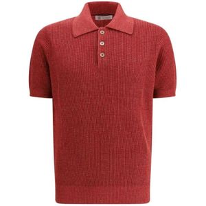 Brunello Cucinelli, Heren, Truien, Rood, Maat: XL Katoen,