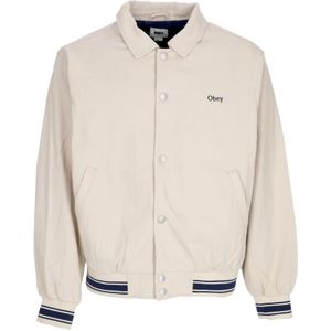 Obey, Heren, Jassen, Beige, Maat: M Katoen,