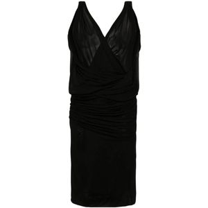 Saint Laurent, Dames, Jurken, Zwart, Maat: S Viscose,