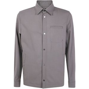 Herno, Heren, Overhemden, Grijs, Maat: M