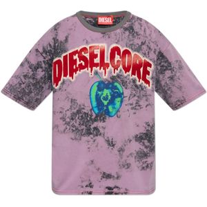 Diesel, Heren, Tops, Paars, Maat: M Katoen,