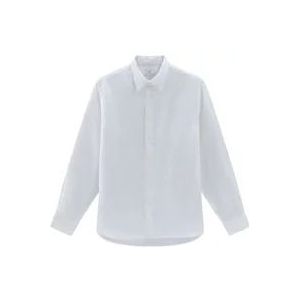 Woolrich Witte Linnen Overhemd , White , Heren , Maat: XL