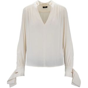Elisabetta Franchi, Dames, Blouses & Shirts, Beige, Maat: S Viscose,