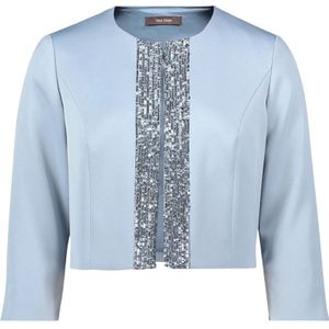 Vera Mont - Blazer Jas - Blauw - Dames - Elegante Glanzende Pailletten