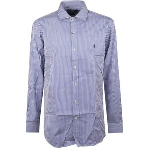 Polo Ralph Lauren, Heren, Overhemden, Blauw, Maat: M Katoen,