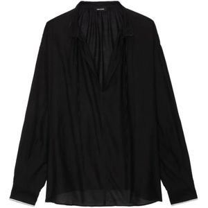 Zadig & Voltaire, Dames, Blouses & Shirts, Zwart, Maat: S Katoen,